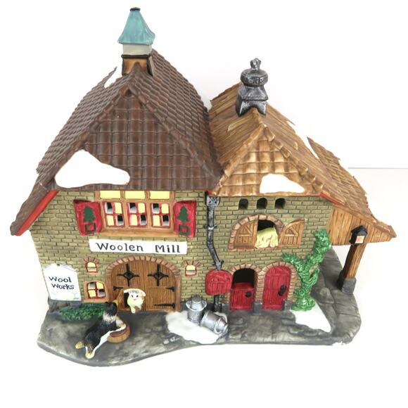 Holiday Time Woolen Mill Porcelain Lighted Building Village Collectible 2000 - Picture 3 of 14